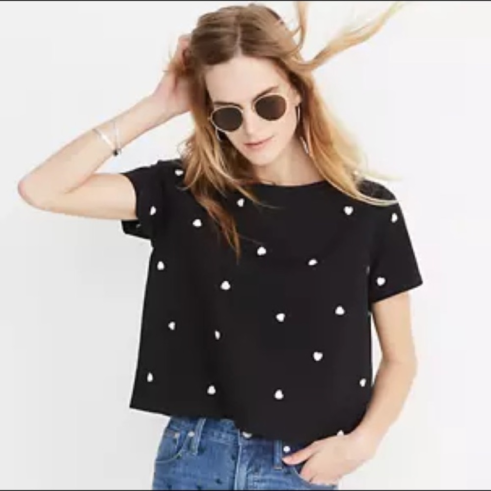 Madewell Heart Embroidered Setlist Boxy Tee